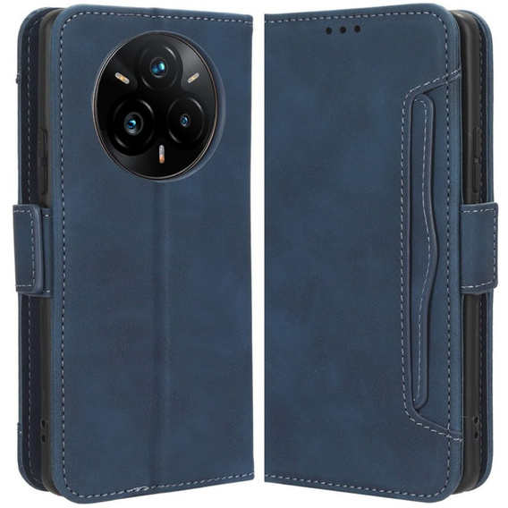 Θήκη με πτερύγιο για Realme 14 Pro 5G, Card Slot, σκούρο μπλε