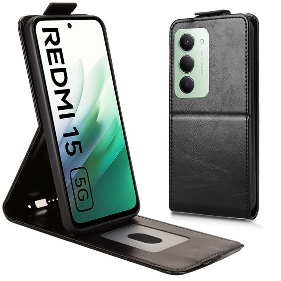 Θήκη Flip για Xiaomi Redmi 15 5G / 4G, θήκη Flip, μαύρο