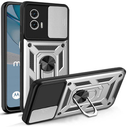 Θήκη για Motorola Moto G53 5G, CamShield Slide, ασημένιο