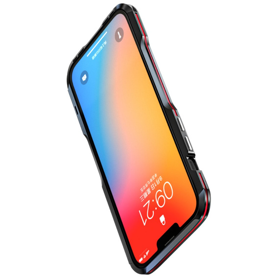 Θήκη LUPHIE για iPhone 13, Armor Bumper, μαύρο / κόκκινο