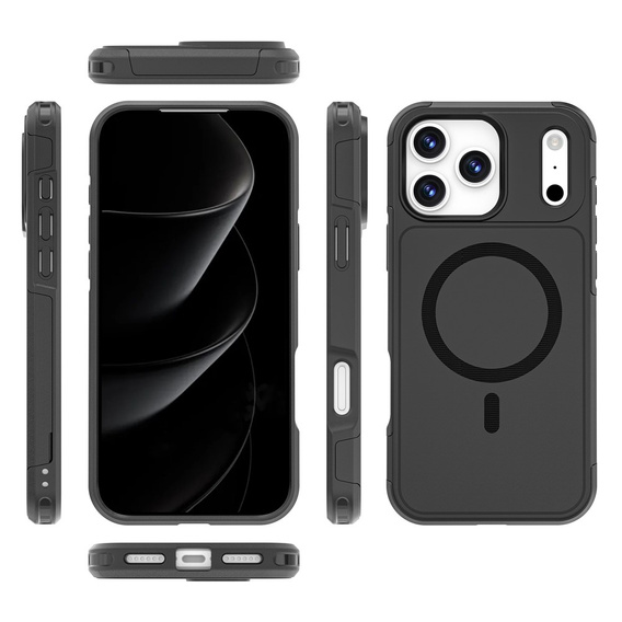 Θήκη MagForce για iPhone 17 Pro Max, για MagSafe, θωρακισμένη, μαύρο