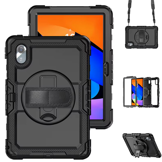 Θωρακισμένη θήκη για Lenovo Tab M11, προστατευτική 360 με χώρο για γραφίδα, μαύρη