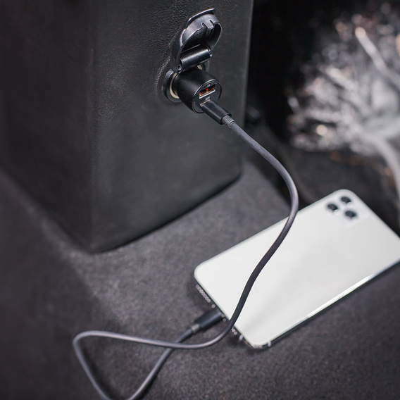 Maxlife φορτιστής αυτοκινήτου PD/QC 20W με καλώδιο USB-C – USB-C 60W για smartphone, tablet, συσκευές πλοήγησης και άλλες συσκευές με USB/USB-C