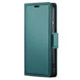 Θήκη για Infinix Note 50 Pro, ERBORD Glossy Litchi, πορτοφόλι με πτερύγιο, πράσινη