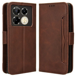 Θήκη με πτερύγιο για Infinix Note 40 Pro Plus, Card Slot, καφέ