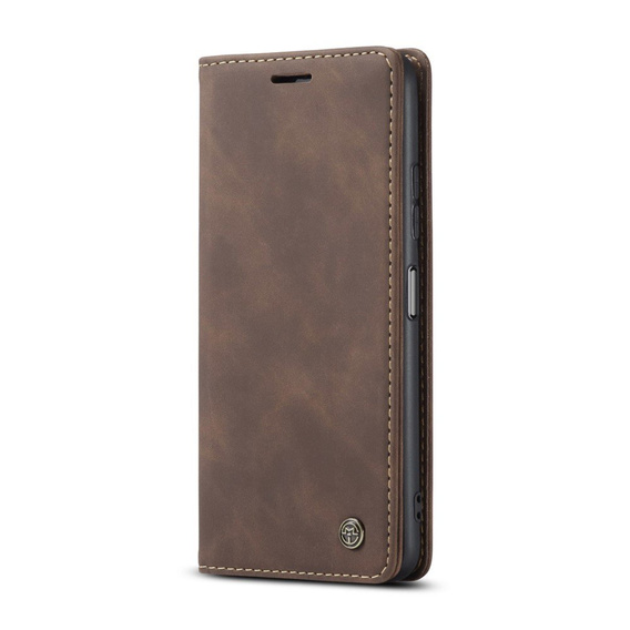 θήκη CASEME για Xiaomi Redmi Note 10 Pro, Leather Wallet Case, καφές