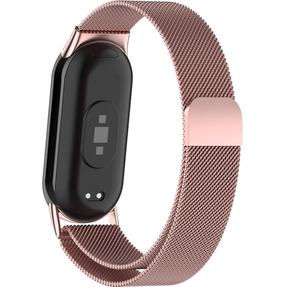 Βραχιόλι Μιλάνου με θήκη για Xiaomi Smart Band 10 / 9 / 8, ροζ