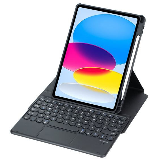 Θήκη πληκτρολογίου για iPad 11" 2025 A16 (11 gen.) / iPad 10.9" 2022 (10 gen.), Rotary 360° Leather, μαύρη