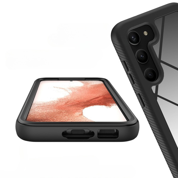 Θήκη για Samsung Galaxy S23, Shockproof, με μεμβράνη, μαύρη