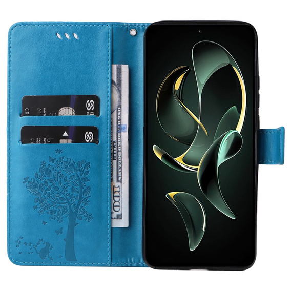 Θήκη με πτερύγιο για Xiaomi 13T / 13T Pro, δέντρο, μπλε