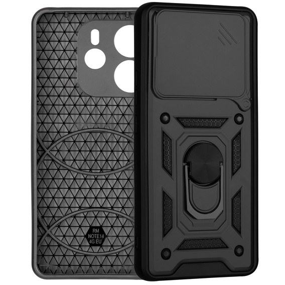 Θήκη για Xiaomi Redmi Note 14 4G, CamShield Slide, μαύρη