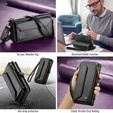θήκη CASEME για Samsung Galaxy S25 FE, RFID Leather Wallet, με λουράκι ώμου, μαύρη