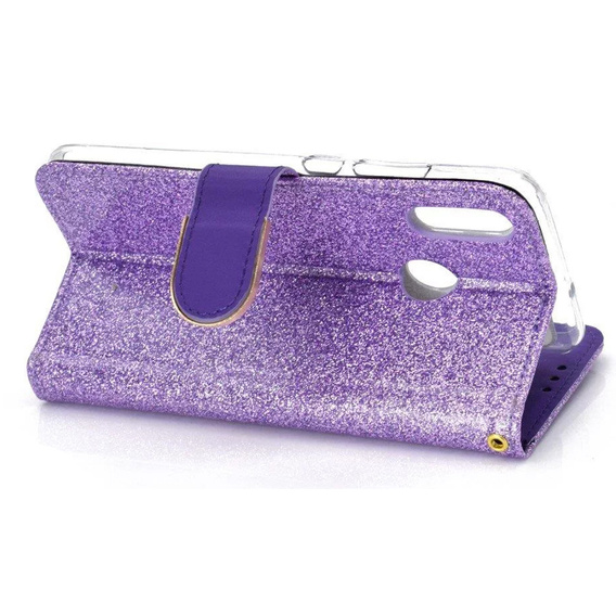 Θήκη με πτερύγιο για Huawei P Smart 2019 / Honor 10 Lite, Glitter Mirror Wallet, μωβ