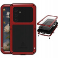 Love Mei Θήκη για Samsung Galaxy S25, armored with glass, κόκκινη
