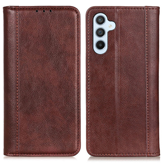 Θήκη για Samsung Galaxy A36 5G, Wallet Litchi Leather, καφέ