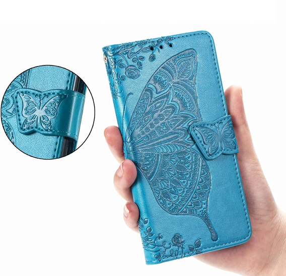 Θήκη με πτερύγιο για Oppo A40 / Oppo A40m, Butterfly, μπλε