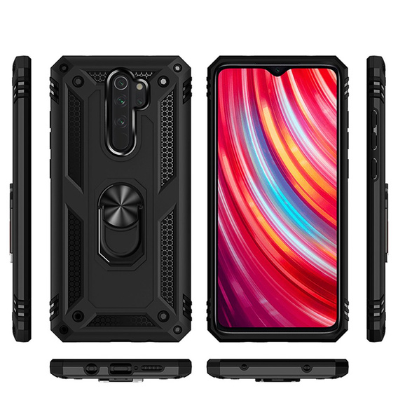 θωρακισμένη θήκη για Xiaomi Redmi Note 8 Pro, Nox Case Ring, μαύρη