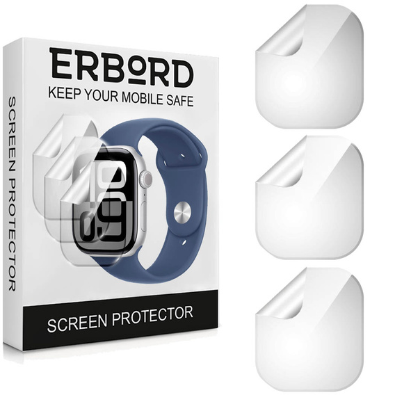 3x Φύλλο υδρογέλης ERBORD για Apple Watch 10/11 46mm