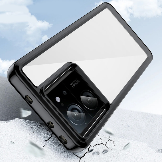Θήκη για Xiaomi 13T / 13T Pro, Fusion Hybrid, διαφανής / μαύρη