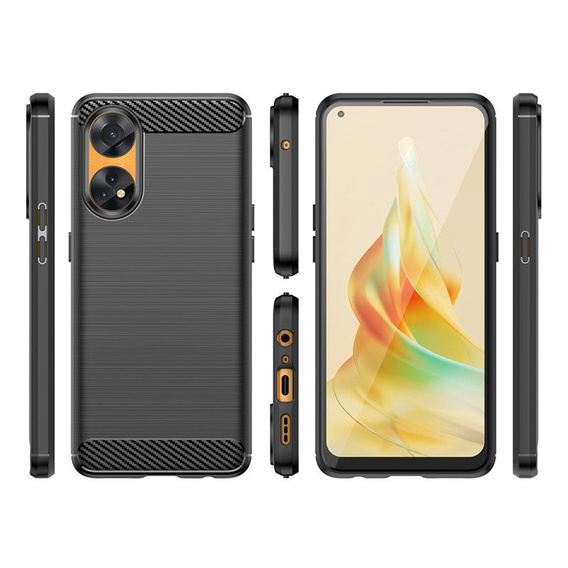 Θήκη για Oppo Reno8 T 4G, Carbon, μαύρη