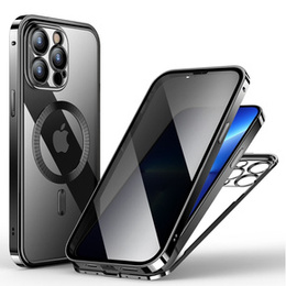 Θήκη για iPhone 13 Pro Max, Privacy Dual Glass, για MagSafe, μαύρη