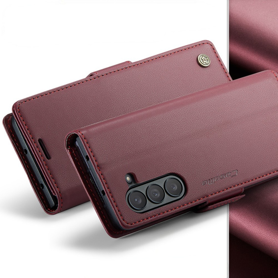 CASEME flip case για Samsung Galaxy Z Fold6 5G, Litchi Wallet, κόκκινη