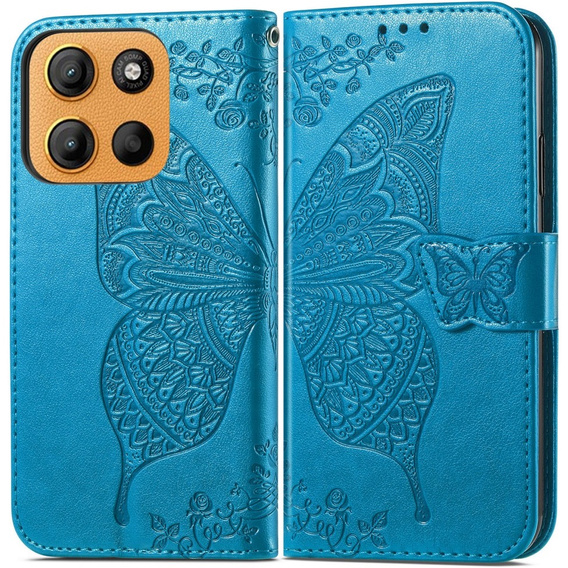 Θήκη με πτερύγιο για Motorola Moto G15 / Motorola Moto G15 Power, Butterfly, μπλε