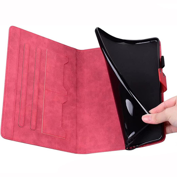 θήκη για iPad 10.2" 2021/2020/2019 (9/8/7 gen.), με πτερύγιο, animal, κόκκινη