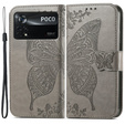 Θήκη με πτερύγιο για Xiaomi Poco X4 Pro 5G, Butterfly, γκρι