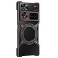 Θήκη για ZTE nubia Z60 Ultra, Kickstand Bumper, με κάλυμμα φακού, για MagSafe, μαύρο / κόκκινο