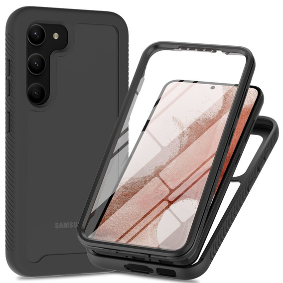 Θήκη για Samsung Galaxy S23, Shockproof, με μεμβράνη, μαύρη