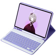Θήκη με πληκτρολόγιο bluetooth για iPad 11" 2025 A16 (11 gen.) / iPad 10.9" 2022 (10 gen.), μωβ