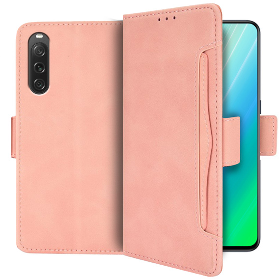 Θήκη με πτερύγιο για Sony Xperia 10 V, Card Slot, ροζ