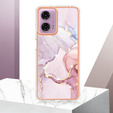 Προστατευτική θήκη για Motorola Moto G24 / G24 Power / G04, Marble Slim Case, ροζ
