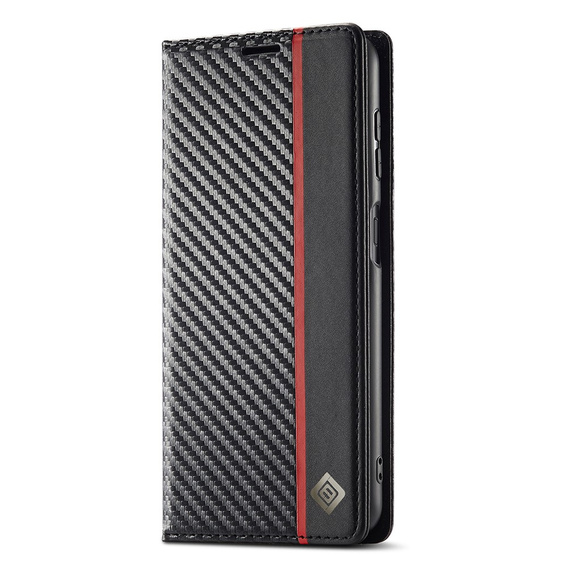 Θήκη LC.IMEEKE με πτερύγιο για Samsung Galaxy A17 5G, ανθρακονημάτινη, μαύρο