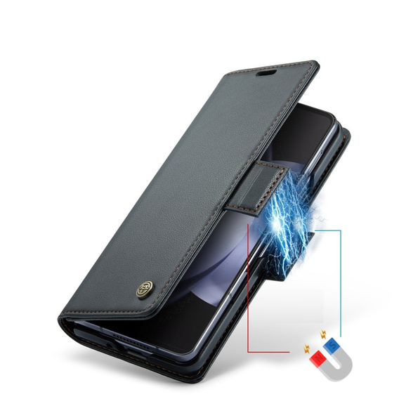 CASEME flip case για Samsung Galaxy Z Fold6 5G, Litchi Wallet, μαύρη