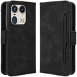 Θήκη με πτερύγιο για Motorola Edge 50 Ultra, Card Slot, μαύρη