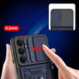 Θωρακισμένη θήκη για Samsung Galaxy A36, CamShield Slide, μπλε + Μετριασμένο γυαλί 9H