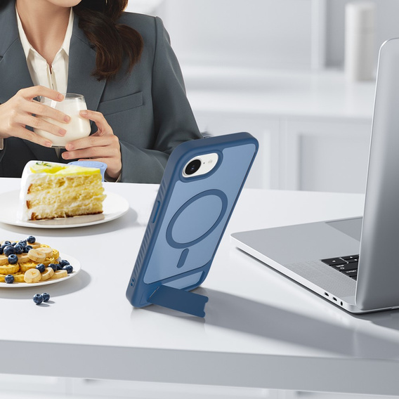 Θήκη για iPhone 16E, Kickstand Matt Case, για MagSafe, μπλε