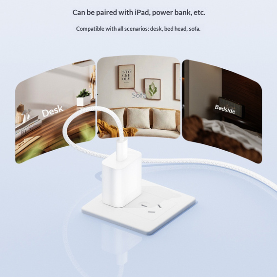 Μαγνητικό καλώδιο φόρτισης USB-C για Apple Pencil (2ης γενιάς), λευκό