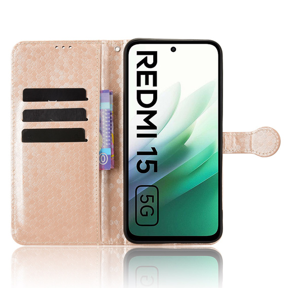 θήκη πτερύγιο για Xiaomi Redmi Note 14 4G, Wallet Rhombus, μαύρη