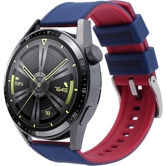 Λουράκι σιλικόνης ERBORD Universal 22mm, Dual Color, γκρι / μαύρη / μαύρη αγκράφα