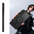 Θήκη για Samsung Galaxy S21 FE, για MagSafe, ERBORD Μatt Case, μαύρη + Γυαλί οθόνης