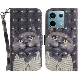 Θήκη με πτερύγιο για Xiaomi Redmi Note 13 Pro 5G, Wallet, Cat γκρι