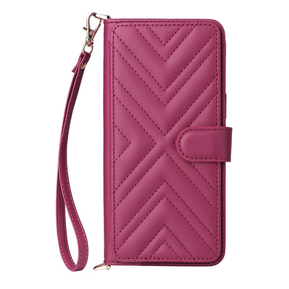Θήκη με πτερύγιο για Oppo Reno 13 5G, Crossbody Leather Wallet, μπορντό