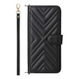 Θήκη με πτερύγιο για Xiaomi Redmi A5, Crossbody Leather Wallet, μαύρη