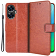 Θήκη με πτερύγιο για Realme C55, Crazy Horse Wallet, καφέ