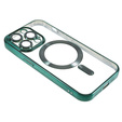 Θήκη για iPhone 14 Pro Max, Electro MagSafe, πράσινη + Γυαλί για την οθόνη