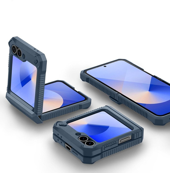 Θωρακισμένη θήκη για Samsung Galaxy Z Flip7 FE / Z Flip6, Dexnor Clip Holder, σκούρο μπλε