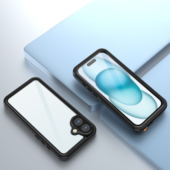 Αδιάβροχη θήκη IP68 για το iPhone 16 Plus, μαύρη